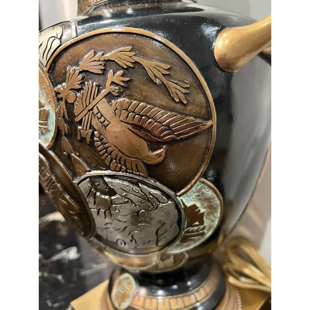 Vintage Frederick Cooper Antique Coins Jar 3 Way Table Lamp 30.75
